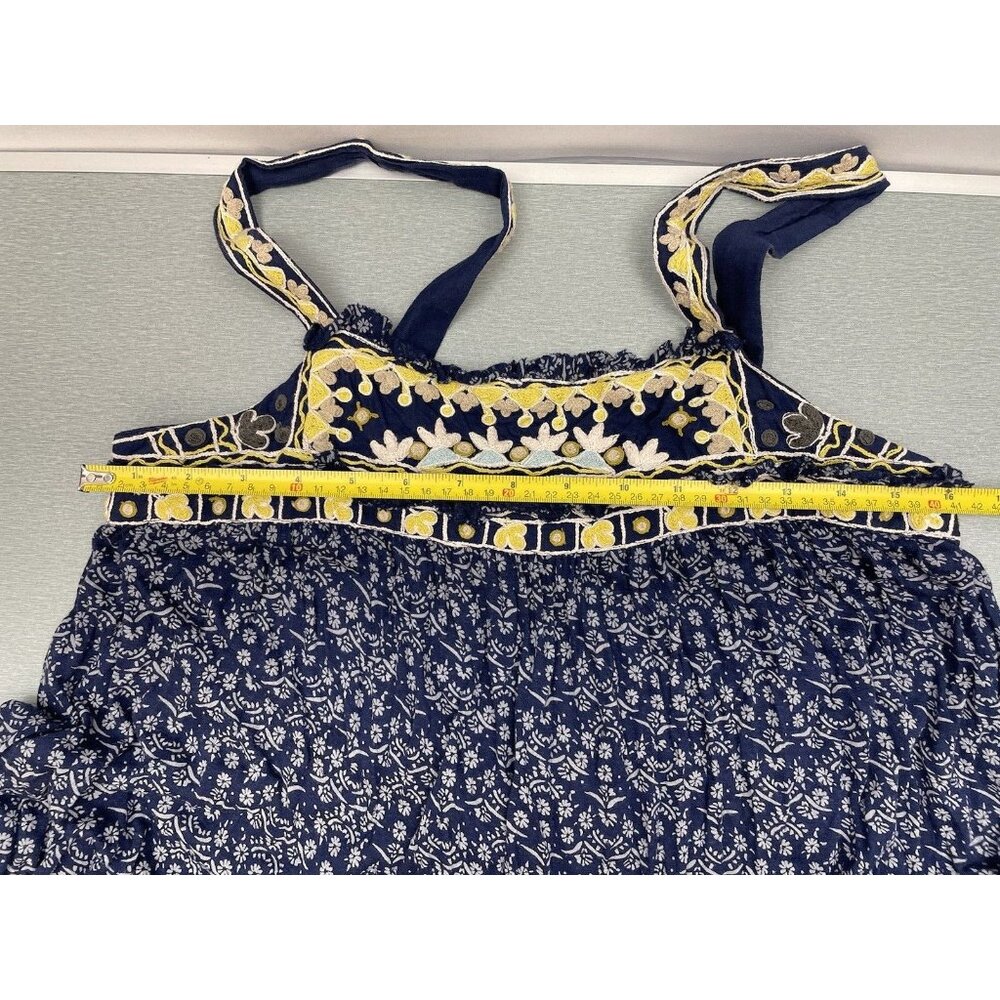 FREE PEOPLE Indigo Tank Mini Dress Blue Boarderline Tunic Size Medium - Picture 5 of 16